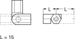 Joint bolt, Internal/Internal Thread, M6/M6, 30 mm, steel, galvanized