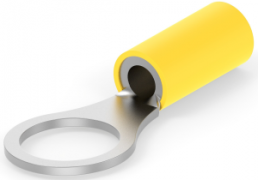 Insulated ring cable lug, 2.62-6.64 mm², AWG 12 to 10, 10.3 mm, M10, yellow