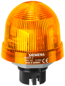 Integrated signal lamp, continuous light 12-230 VUC yellow