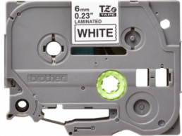 Labelling tape cartridge, 6 mm, tape white, font black, 8 m, TZE-211