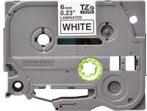 Labelling tape cartridge, 6 mm, tape white, font black, 8 m, TZE-211