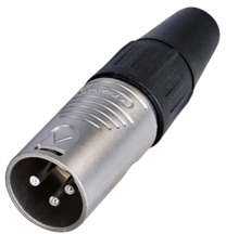 XLR plug, 3 pole, silver-plated, 1.5 mm², AWG 16, zinc, RC3M-D