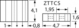 SMD resonator, 10 MHz, ZTTCS/MT, ±0.5 %, 22 pF