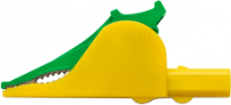 Safety alligator clip, green/yellow, max. 32 mm, L 92 mm, CAT III, socket 4 mm, SAK 6675 NI / GNGE