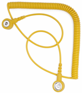 ESD spiral cord for bracelet length 2.4 m yellow, 9-341-2