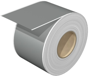 Polyester Label, (L x W) 30 m x 60 mm, silver, Roll with 1 pcs