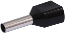 Insulated twin wire end ferrule, 1.5 mm², 8 mm long, black, 22C436