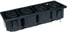 Distribution strip, 4-fold F, 2 pole, snap-in, solder connection, black, PX0717/4/15/ST