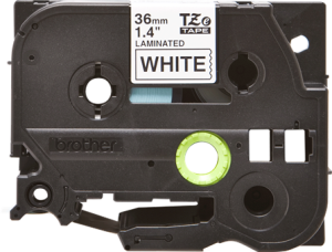Labelling tape cartridge, 36 mm, tape white, font black, 8 m, TZE-261