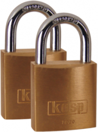Padlock, double pack, keyed alike, level 2, shackle (H) 13 mm, brass, (B) 20 mm, K12020D2