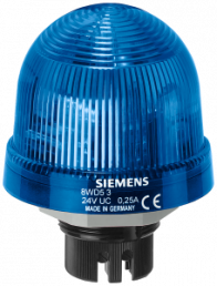 Integrated signal lamp, continuous light 12-230 VUC blue