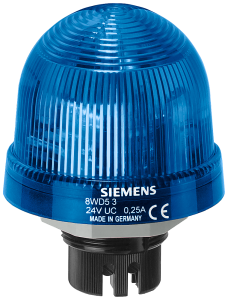 Integrated signal lamp, continuous light 12-230 VUC blue