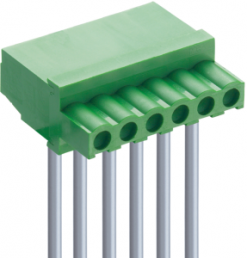 Socket header, 6 pole, pitch 5.08 mm, angled, green, MC 200-50804