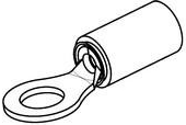 Insulated ring cable lug, 2.08-3.31 mm², AWG 14 to 12, 5 mm, beige
