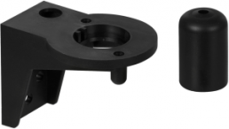 Angle mounting adapter, black, (Ø x L x W x H) 55 x 77 x 55 x 57 mm, for Foot mounting, 975 109 01