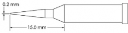 Soldering tip, conical, Ø 0.2 mm, (L) 15 mm, GT4-CN1502A