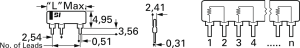 Resistor network, SIP-8, 1 kΩ, 0.2 W, ±2 %, 4 resistors, L08-3S 102 1K0