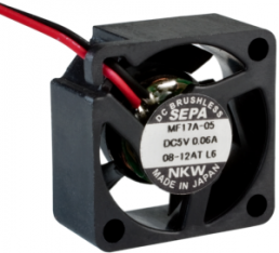 DC axial fan, 5 V, 17 x 17 x 8 mm, 0.9 m³/h, 6 dB, slide bearing, SEPA, MF17A05