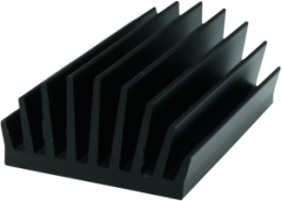 Extruded heatsink, 50 x 30 x 17.5 mm, 9 K/W, black anodized