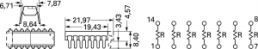 Resistor network, DIP-16, 10 Ω, 0.25 W, ±1 %, 8 resistors, 4116R-1-100LF
