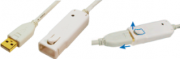 USB-2.0 repeater cable, USB-A male, USB A female, 12 m