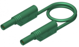 Measuring lead with (4 mm plug, spring-loaded, straight) to (4 mm plug, spring-loaded, straight), 2 m, green, PVC, 2.5 mm², CAT II