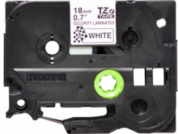 Labelling tape cartridge, 18 mm, tape white, font black, 8 m, TZE-SE4