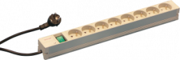 Socket Strip, UTE, 8 Sockets, 19", With Switch