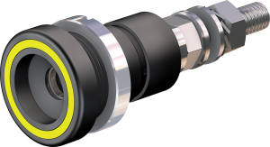 6 mm socket, threaded bolt, mounting Ø 18.5 mm, yellow, 14.0010-24