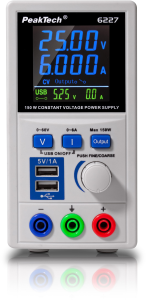 Laboratory power supply, 60 VDC, outputs: 1 (6 A), 150 W, 115-240 VAC, P 6227