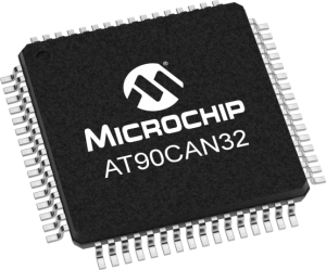 AVR microcontroller, 8 bit, 16 MHz, TQFP-64, AT90CAN32-16AU