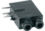 2 mm test socket, PCB connection, mounting Ø 3.8 mm, black, 1823.2235