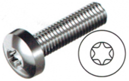 Pan head screw, TX, M2.5, Ø 5 mm, 12 mm, steel, galvanized, DIN 7985