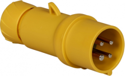 CEE plug, 4 pole, 16 A/100-130 V, yellow, 4 h, IP44, PKX16M414