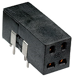 Test socket, PCB connection, black, 2617.1431