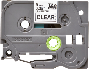 Labelling tape cartridge, 9 mm, tape transparent, font black, 8 m, TZE-121