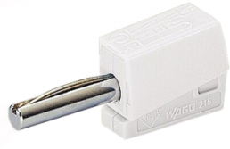 4 mm plug, clamp connection, 0.5 mm², white, 215-611