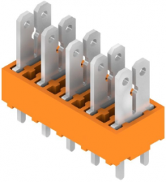 PCB terminal, 5 pole, pitch 5 mm, AWG 24-14, 15 A, faston plug, orange, 9500440000
