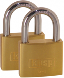 Padlock, double pack, keyed alike, level 2, shackle (H) 15 mm, brass, (B) 25 mm, K12025D2