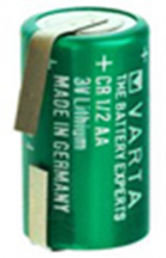 Lithium-Battery, 3 V, 1/2R6, 1/2 AA, round cell, soldering lug