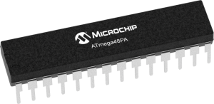 AVR microcontroller, 8 bit, 20 MHz, DIP-28, ATMEGA48PA-PU