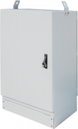 12 U Outdoor cabinet with double access, single wall, single door, (H x W x D) 600 x 800 x 600 mm, IP55, aluminum, light gray, 12349-007