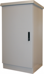 12 U Outdoor cabinet with base, single wall, single door, (H x W x D) 600 x 600 x 500 mm, IP55, aluminum, light gray, 12349-001