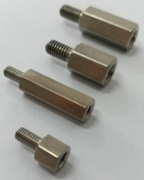 Hexagonal spacer bolt, External/Internal Thread, M4/M4, 30 mm, Titanium