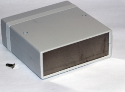 ABS device enclosure, (L x W x H) 134 x 135 x 50 mm, light gray (RAL 7035), IP54, 1598BSGY