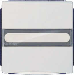 German schuko-style socket outlet with hinged cover/ label field, white, 16 A/250 V, Germany, IP20, 5UB1843