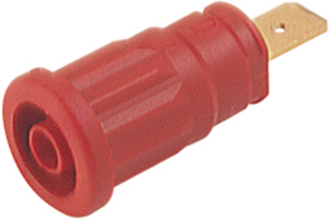 4 mm socket, flat plug connection, mounting Ø 12.2 mm, CAT III, red, SEP 2620 F6,3 RT