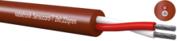 Silicone control line Sensocord-T 2 x 0.22 mm², AWG 24, unshielded, red brown