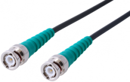 Coaxial Cable, BNC plug (straight) to BNC plug (straight), 75 Ω, RG-59/U, grommet green, 5 m, C-00530-5M