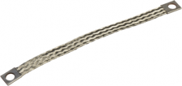 Ground strap, assembled, copper, tin-plated, 10 mm², (L x W) 150 x 17 mm, hole Ø 6.5 mm, NSYEB1510D6
